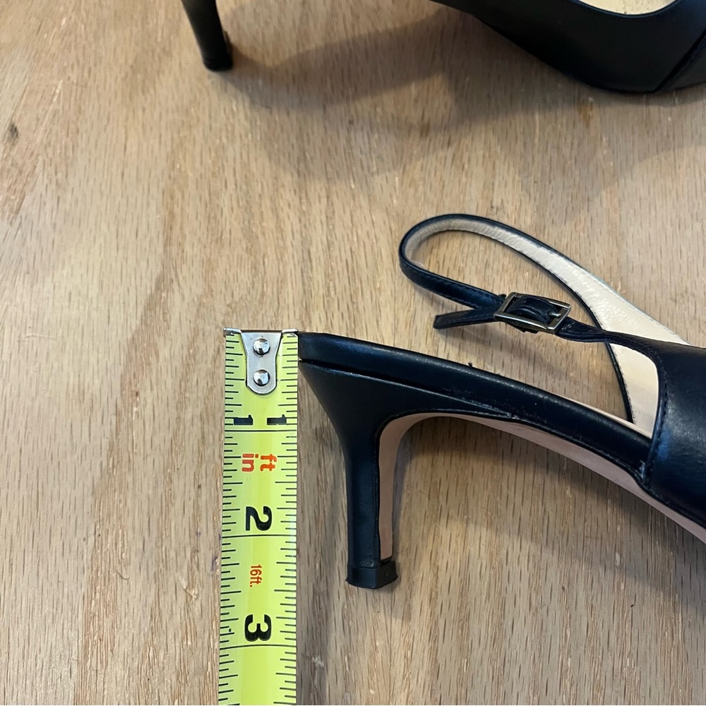Amalfi Pointed Toe Slingback 2.5 Inch Heels in Navy Blue - Picture 6 of 7